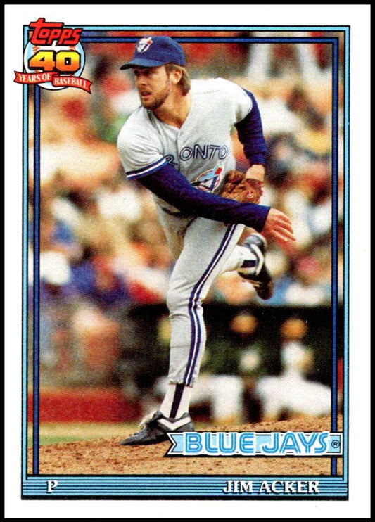 1991 Topps #71 Jim Acker Baseball Toronto Blue Jays  Image 1