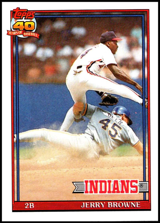 1991 Topps #76 Jerry Browne Baseball Cleveland Indians  Image 1