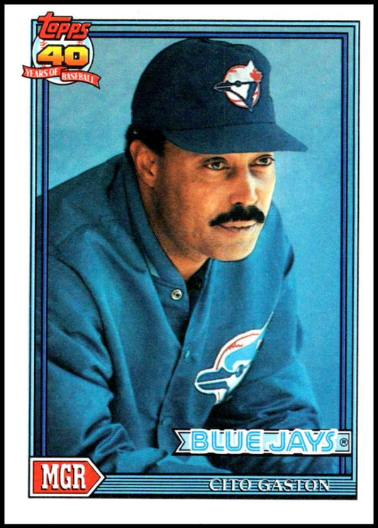 1991 Topps #81 Cito Gaston MG Baseball Toronto Blue Jays  Image 1