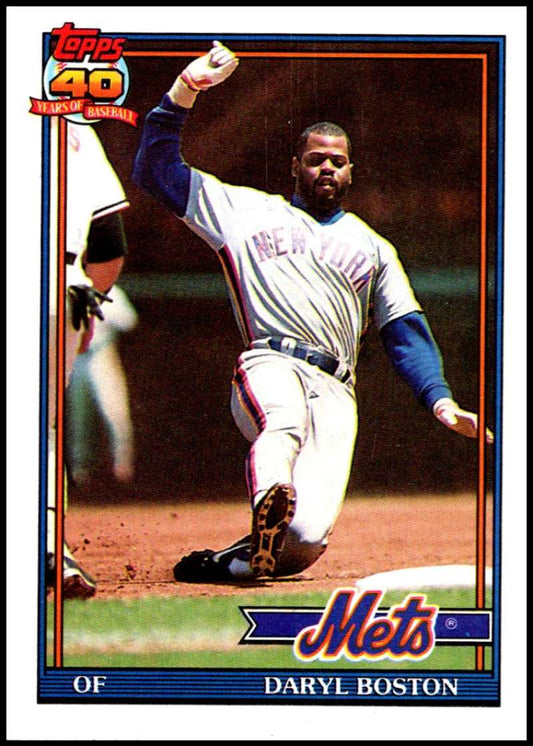 1991 Topps #83 Daryl Boston Baseball New York Mets  Image 1