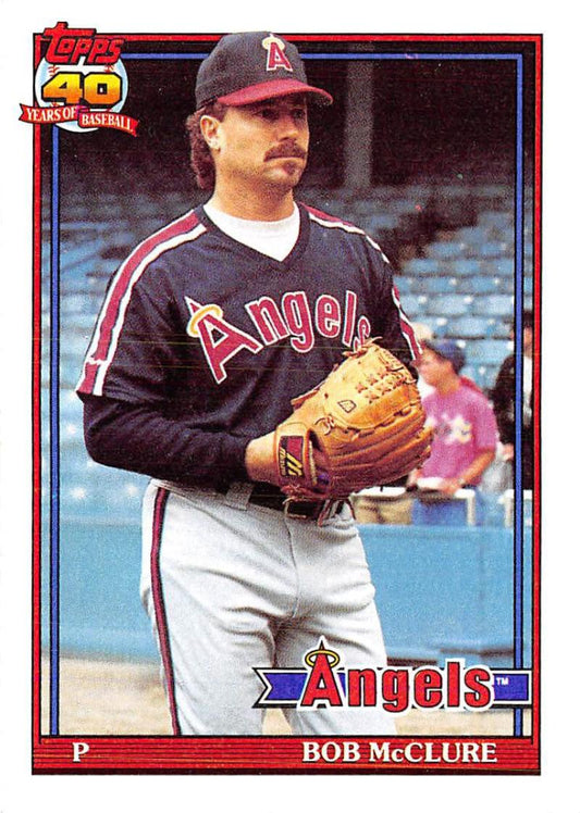 1991 Topps #84 Bob McClure Baseball California Angels  Image 1