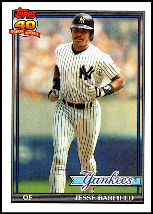 1991 Topps #85 Jesse Barfield Baseball New York Yankees  Image 1