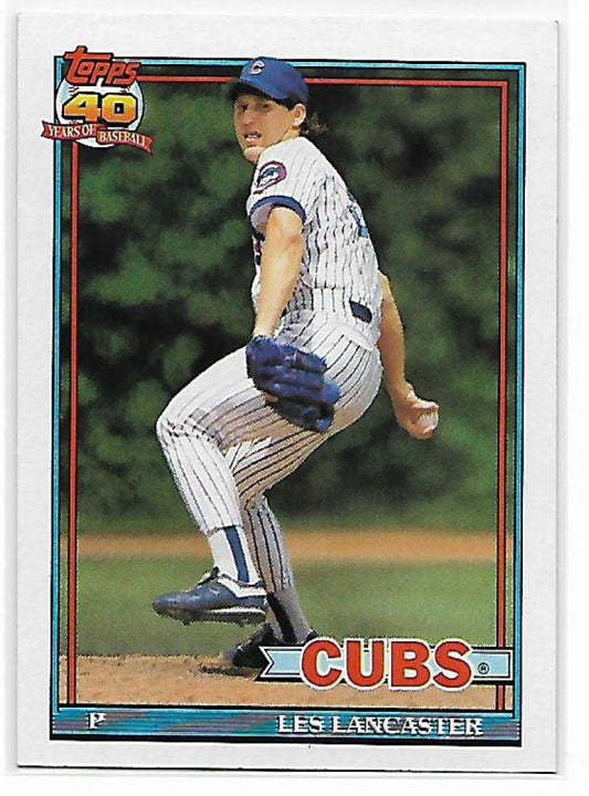 1991 Topps #86 Les Lancaster Baseball Chicago Cubs  Image 1