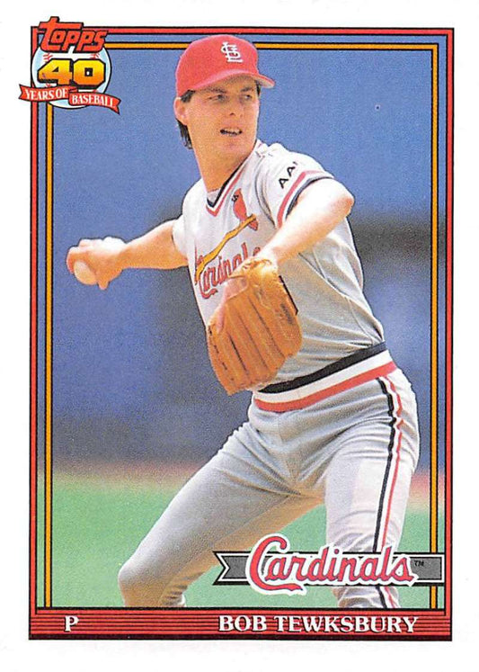 1991 Topps #88 Bob Tewksbury Baseball St. Louis Cardinals  Image 1