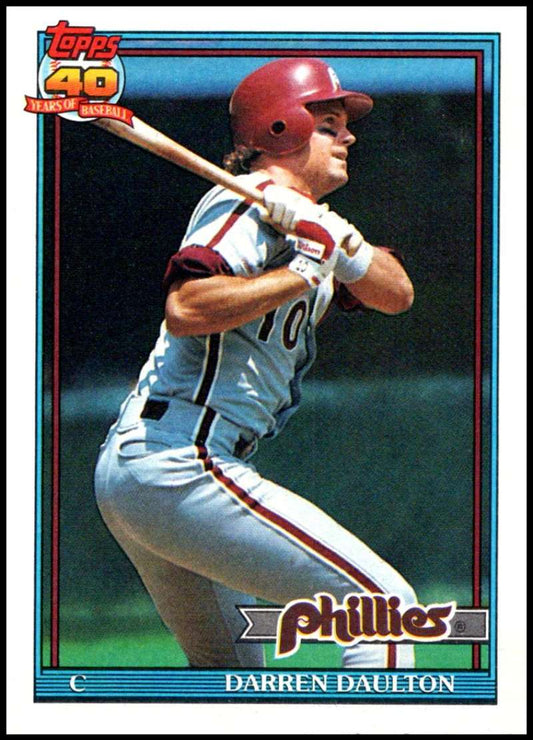 1991 Topps #89 Darren Daulton Baseball Philadelphia Phillies  Image 1