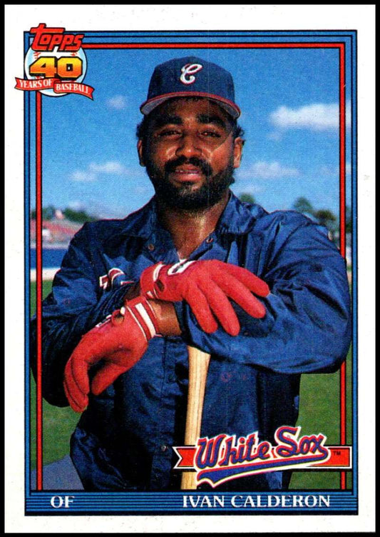 1991 Topps #93 Ivan Calderon Baseball Chicago White Sox  Image 1