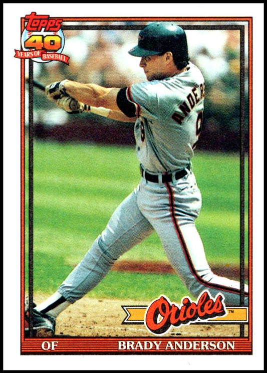 1991 Topps #97 Brady Anderson ERR Baseball Baltimore Orioles  Image 1