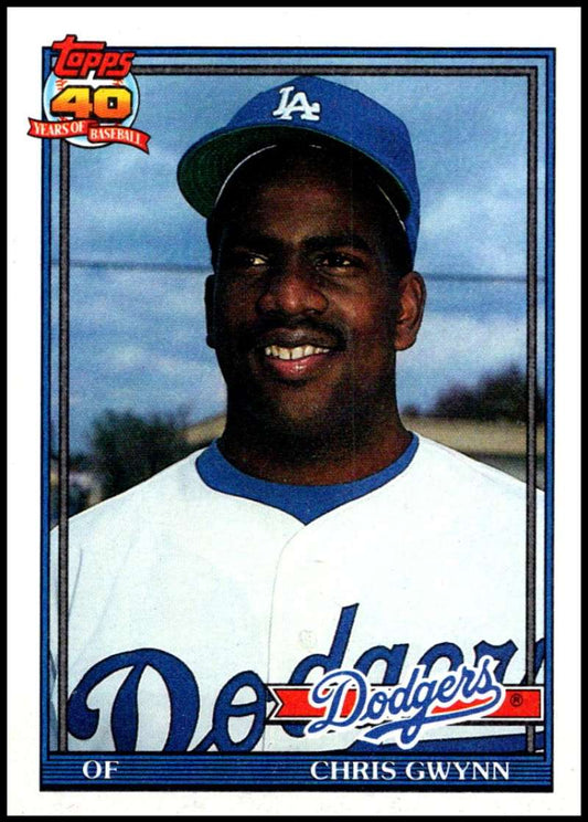 1991 Topps #99 Chris Gwynn Baseball Los Angeles Dodgers  Image 1