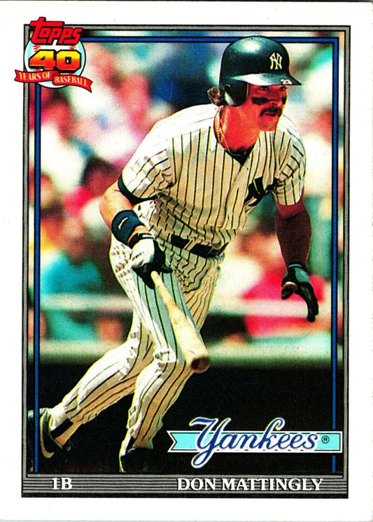 1991 Topps #100 Don Mattingly ERR Baseball New York Yankees  Image 1