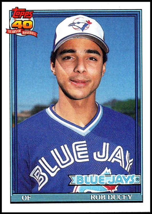 1991 Topps #101 Rob Ducey Baseball Toronto Blue Jays  Image 1