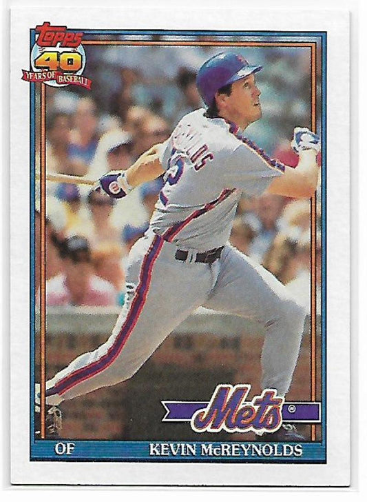 1991 Topps #105 Kevin McReynolds Baseball New York Mets  Image 1