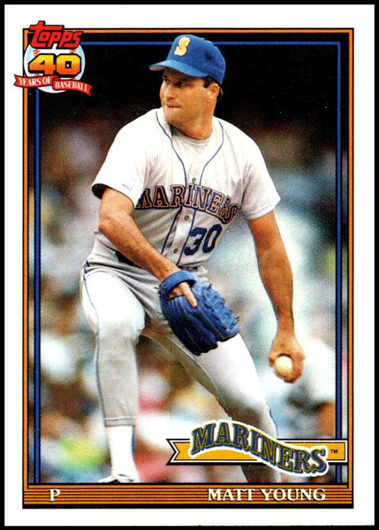 1991 Topps #108 Matt Young Baseball Seattle Mariners  Image 1