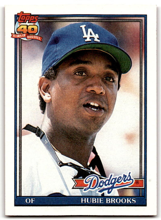1991 Topps #115 Hubie Brooks Baseball Los Angeles Dodgers  Image 1