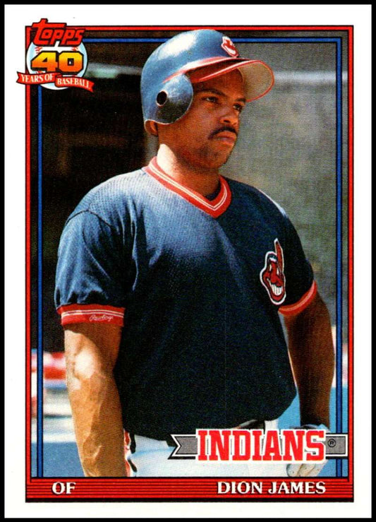 1991 Topps #117 Dion James Baseball Cleveland Indians  Image 1