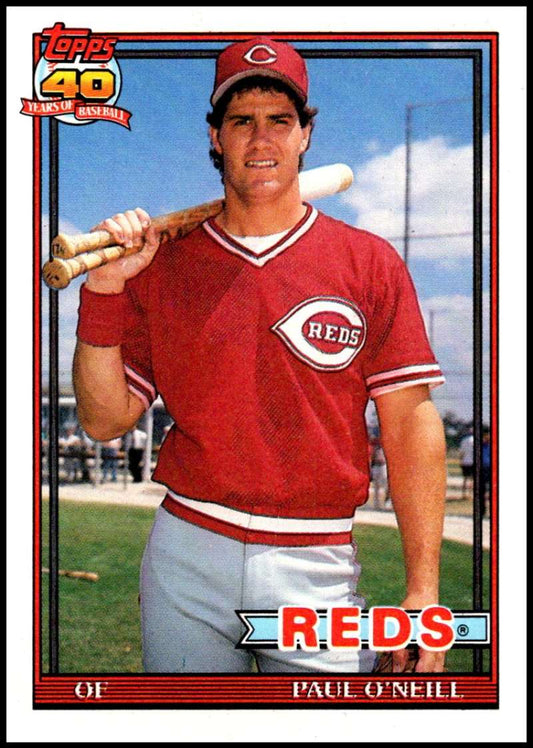 1991 Topps #122 Paul O'Neill Baseball Cincinnati Reds  Image 1