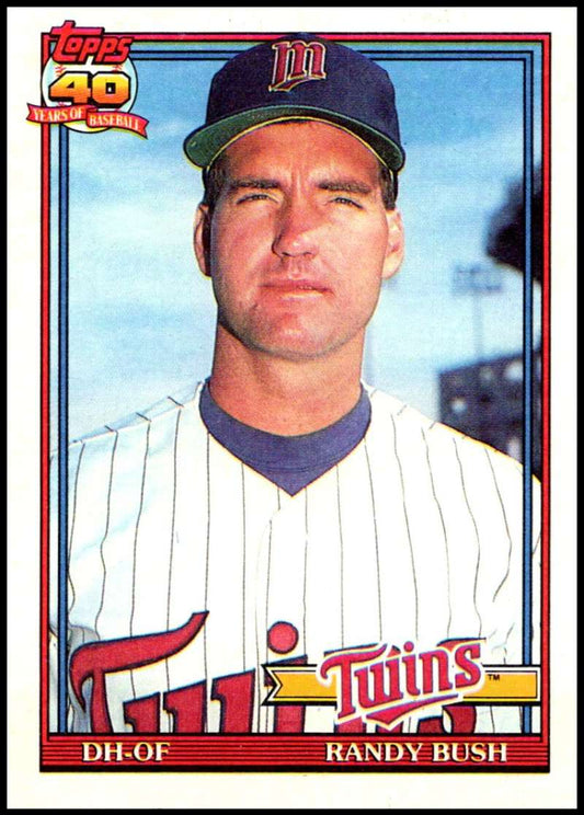 1991 Topps #124 Randy Bush Baseball Minnesota Twins  Image 1