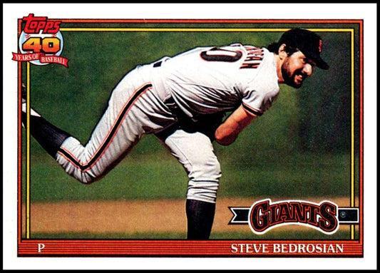 1991 Topps #125 Steve Bedrosian Baseball San Francisco Giants  Image 1