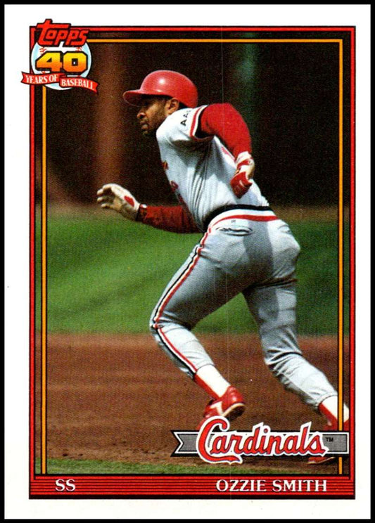 1991 Topps #130 Ozzie Smith Baseball St. Louis Cardinals  Image 1
