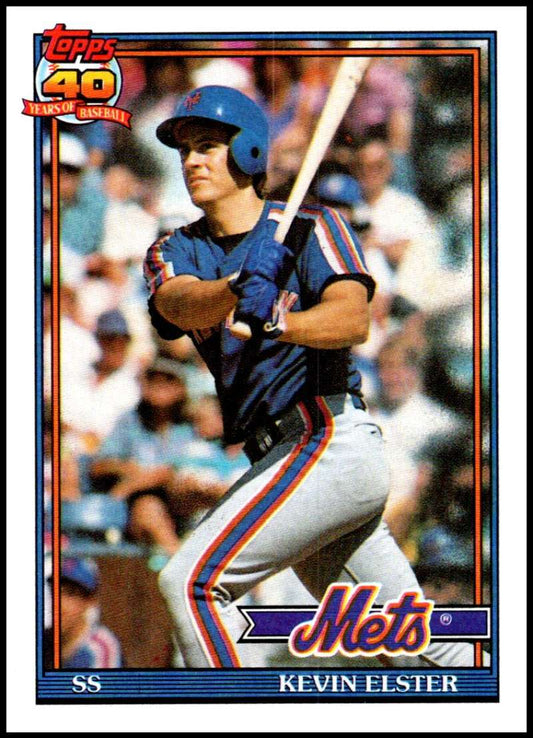1991 Topps #134 Kevin Elster Baseball New York Mets  Image 1