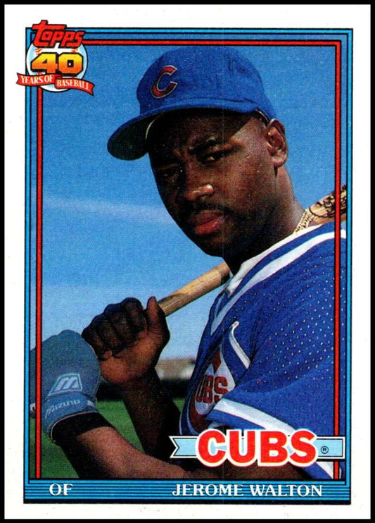 1991 Topps #135 Jerome Walton Baseball Chicago Cubs  Image 1