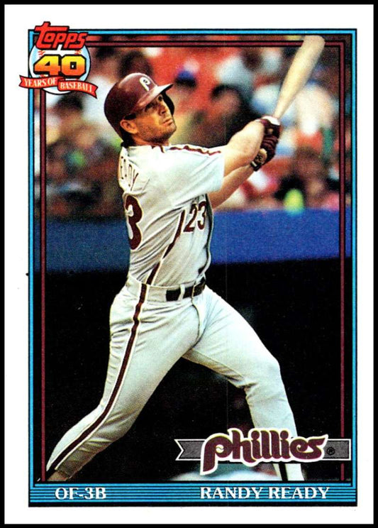 1991 Topps #137 Randy Ready Baseball Philadelphia Phillies  Image 1