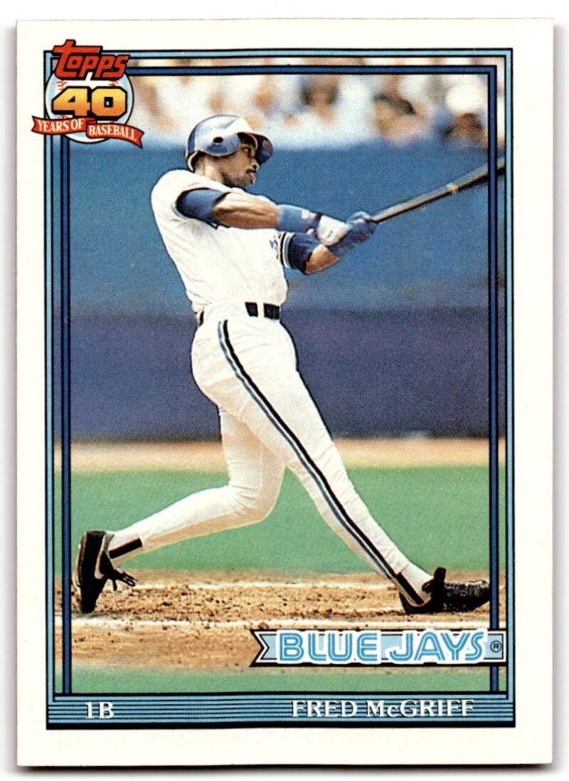 1991 Topps #140 Fred McGriff Baseball Toronto Blue Jays  Image 1