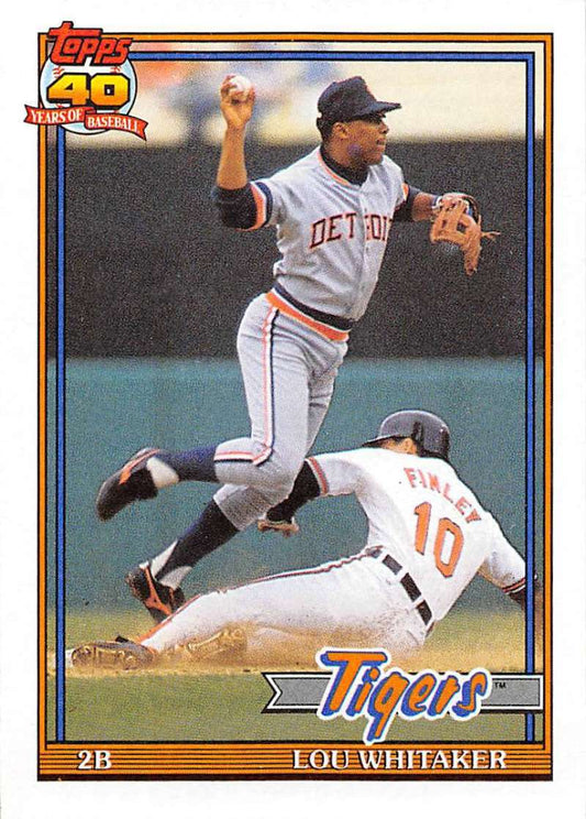 1991 Topps #145 Lou Whitaker Baseball Detroit Tigers  Image 1
