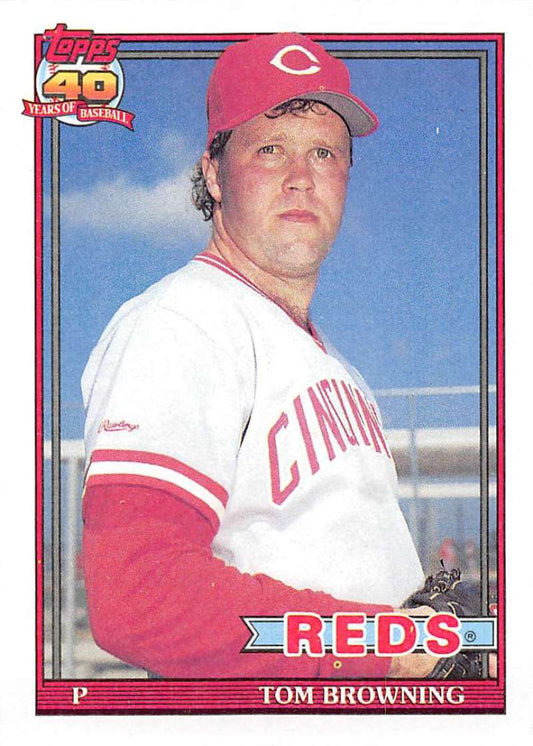 1991 Topps #151 Tom Browning Baseball Cincinnati Reds  Image 1