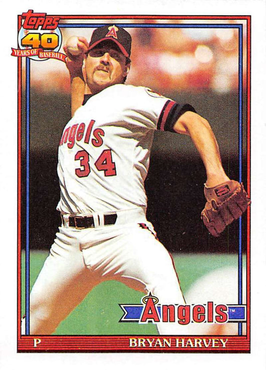 1991 Topps #153 Bryan Harvey Baseball California Angels  Image 1