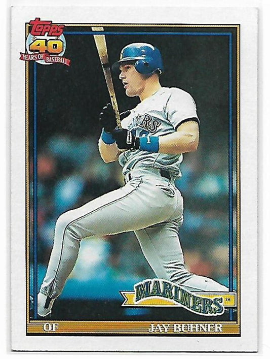 1991 Topps #154 Jay Buhner Baseball Seattle Mariners  Image 1