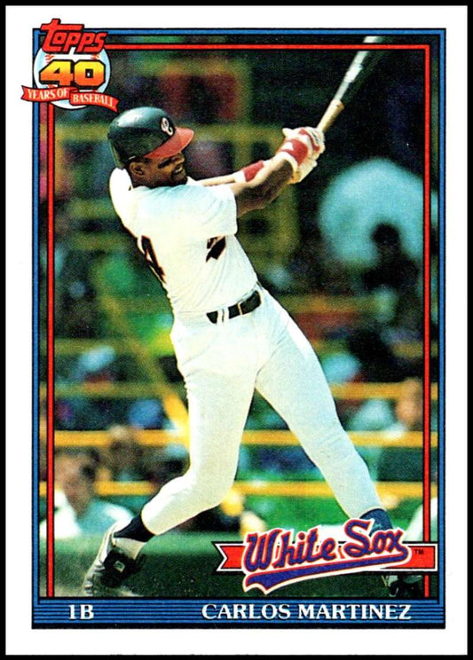 1991 Topps #156 Carlos Martinez Baseball Chicago White Sox  Image 1