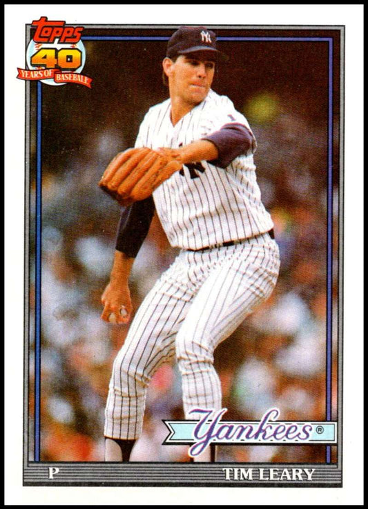 1991 Topps #161 Tim Leary Baseball New York Yankees  Image 1