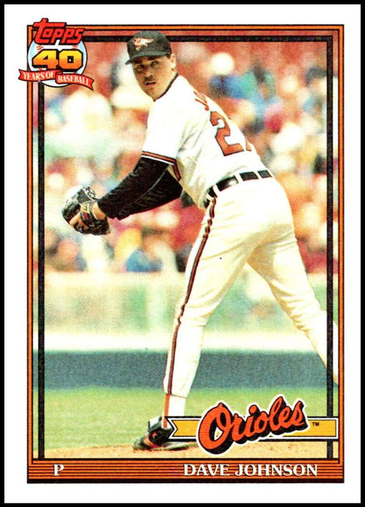 1991 Topps #163 Dave Johnson Baseball Baltimore Orioles  Image 1
