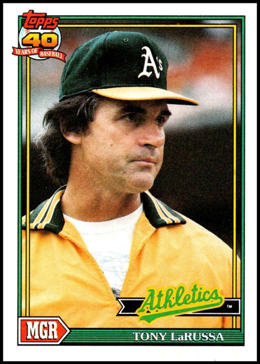 1991 Topps #171 Tony LaRussa MG Baseball Oakland Athletics  Image 1