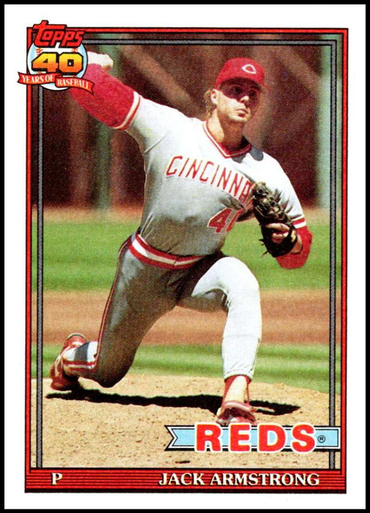 1991 Topps #175 Jack Armstrong Baseball Cincinnati Reds  Image 1