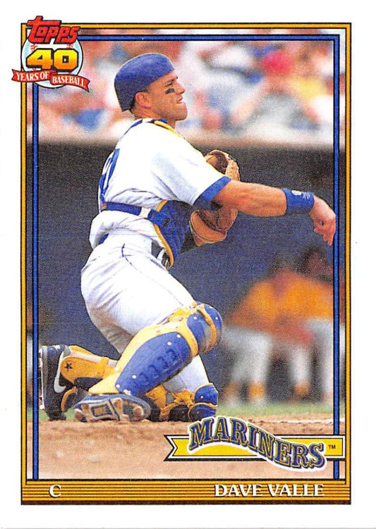 1991 Topps #178 Dave Valle Baseball Seattle Mariners  Image 1