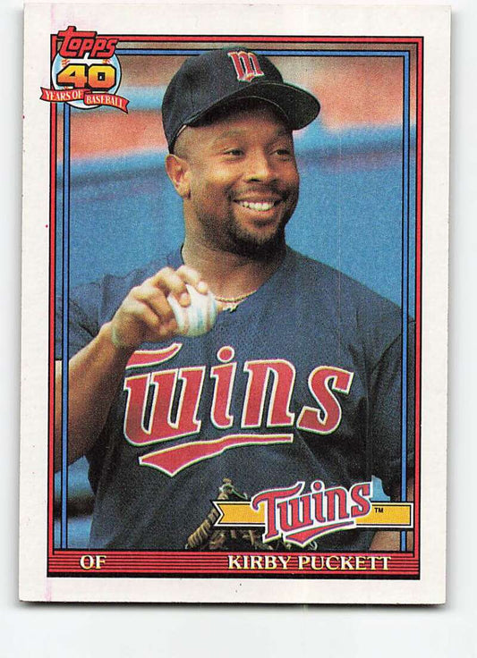 1991 Topps #300 Kirby Puckett Baseball Minnesota Twins  Image 1