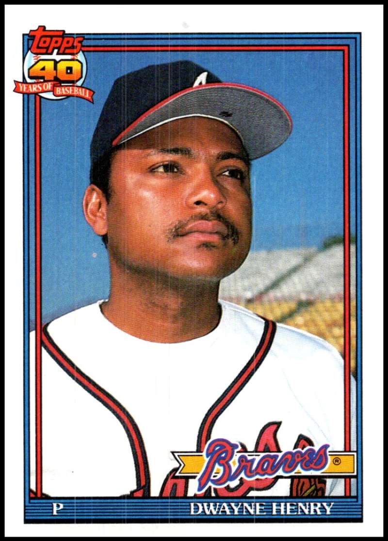 1991 Topps #567 Dwayne Henry Baseball Atlanta Braves  Image 1