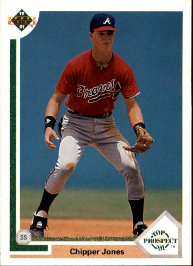 1991 Upper Deck Baseball #55 Chipper Jones  RC Rookie Atlanta Braves  Image 1