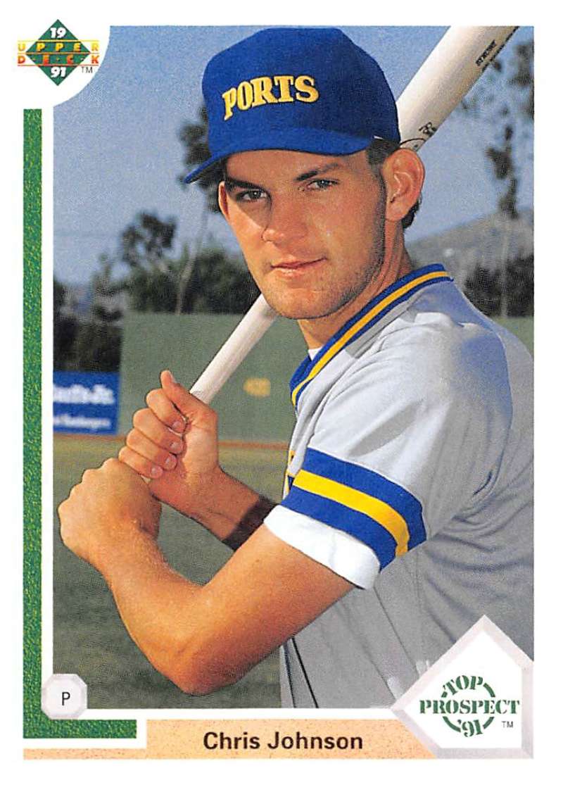 1991 Upper Deck Baseball #56 Chris Johnson UER  RC Rookie Milwaukee Brewers  Image 1