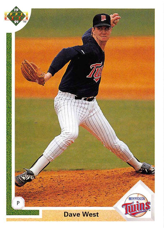 1991 Upper Deck Baseball #377 David West  Minnesota Twins  Image 1