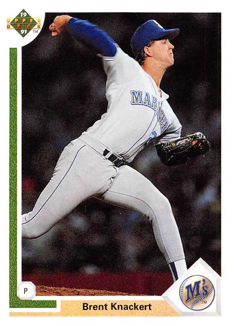 1991 Upper Deck Baseball #378 Brent Knackert  Seattle Mariners  Image 1