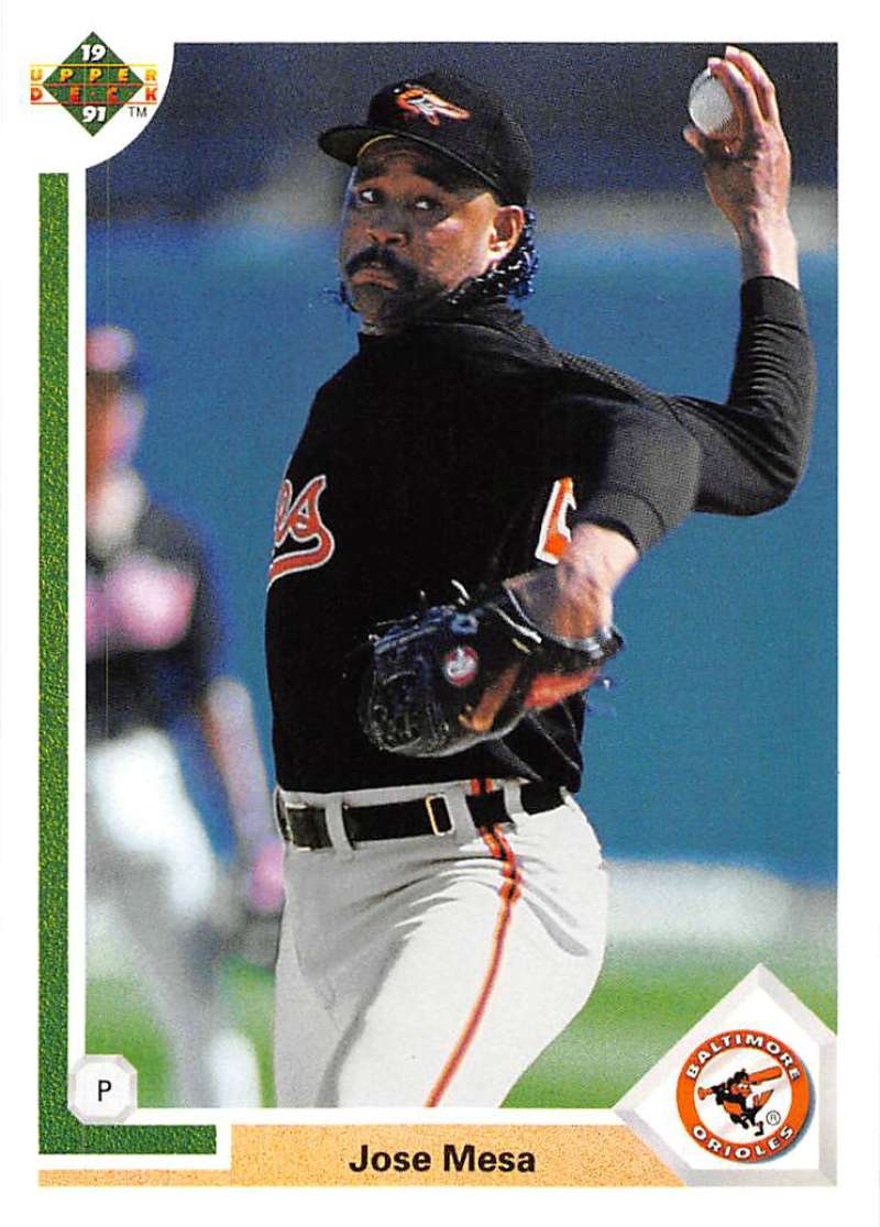 1991 Upper Deck Baseball #703 Jose Mesa  Baltimore Orioles  Image 1