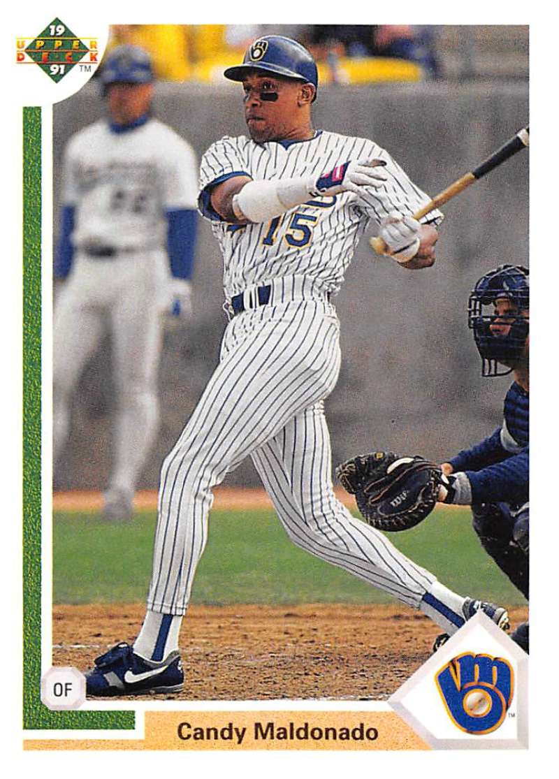 1991 Upper Deck Baseball #739 Candy Maldonado  Milwaukee Brewers  Image 1