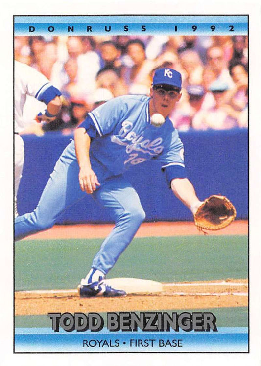 1992 Donruss Baseball #536 Todd Benzinger  Kansas City Royals  Image 1