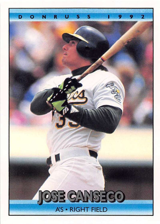 1992 Donruss Baseball #548 Jose Canseco  Oakland Athletics  Image 1