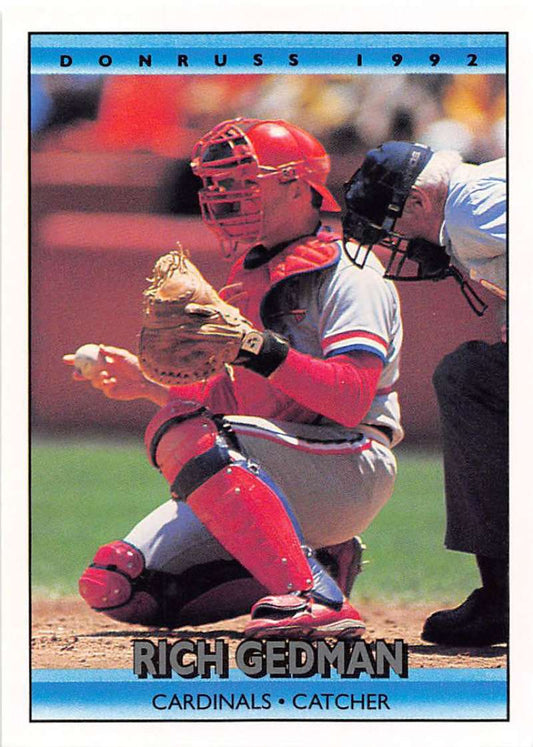 1992 Donruss Baseball #553 Rich Gedman  St. Louis Cardinals  Image 1