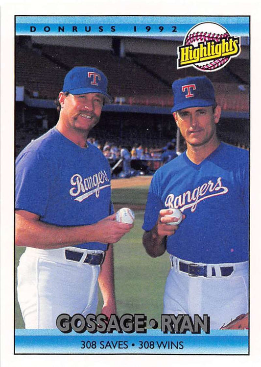 1992 Donruss Baseball #555 Rich Gossage/Nolan Ryan HL  New York Yankees/Texas Rangers  Image 1
