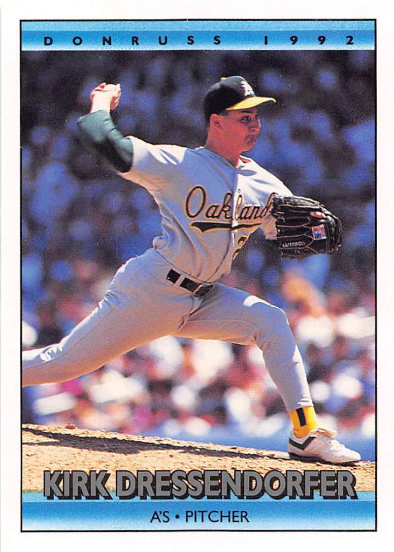 1992 Donruss Baseball #594 Kirk Dressendorfer  Oakland Athletics  Image 1