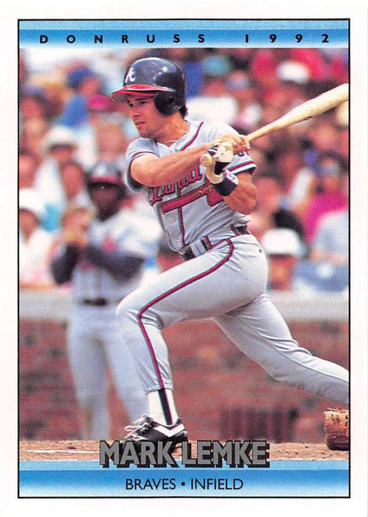 1992 Donruss Baseball #606 Mark Lemke  Atlanta Braves  Image 1